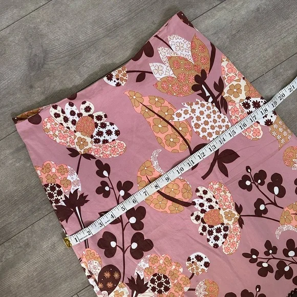 Persaman New York Pink Floral Knee Length Pencil Straight Skirt Women's Size 8 - Picture 4 of 11